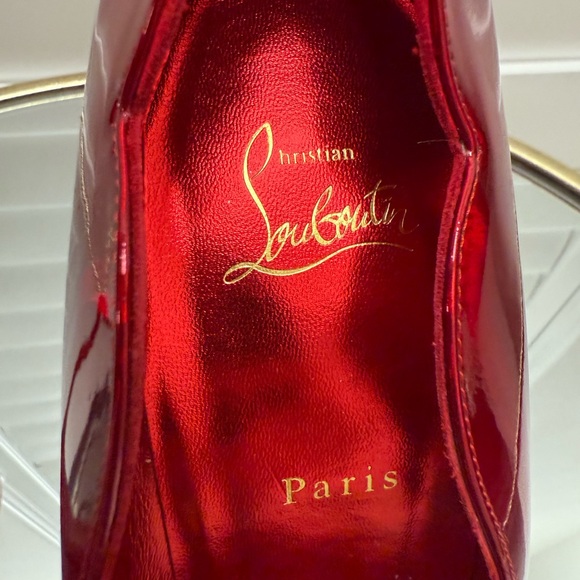 CHRISTIAN LOUBOUTIN Hot Chick 100 metallic patent red pumps 42 - Picture 12 of 12